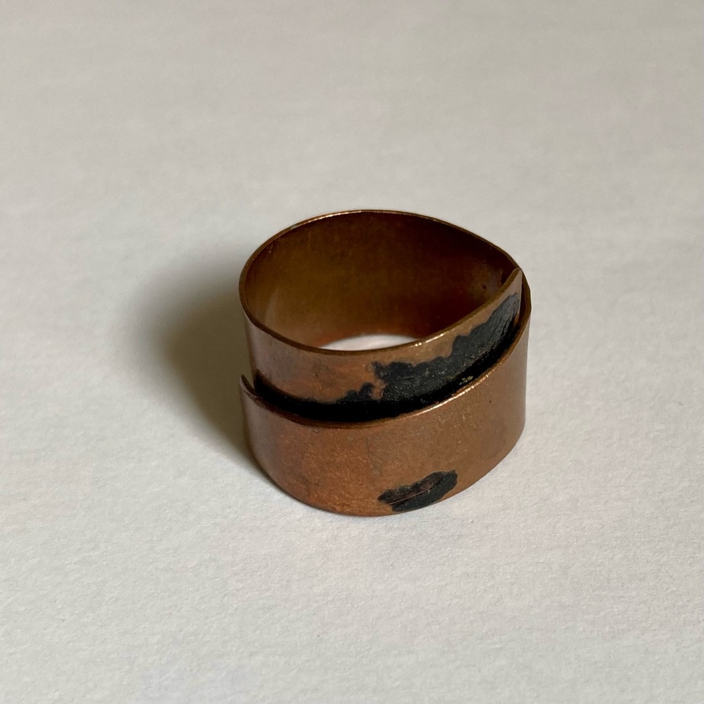 Copper & Enamel Ring Size 10 / 19.8 mm diameter